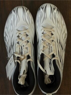 White and Gray men football Athletic Cleats Hellstar